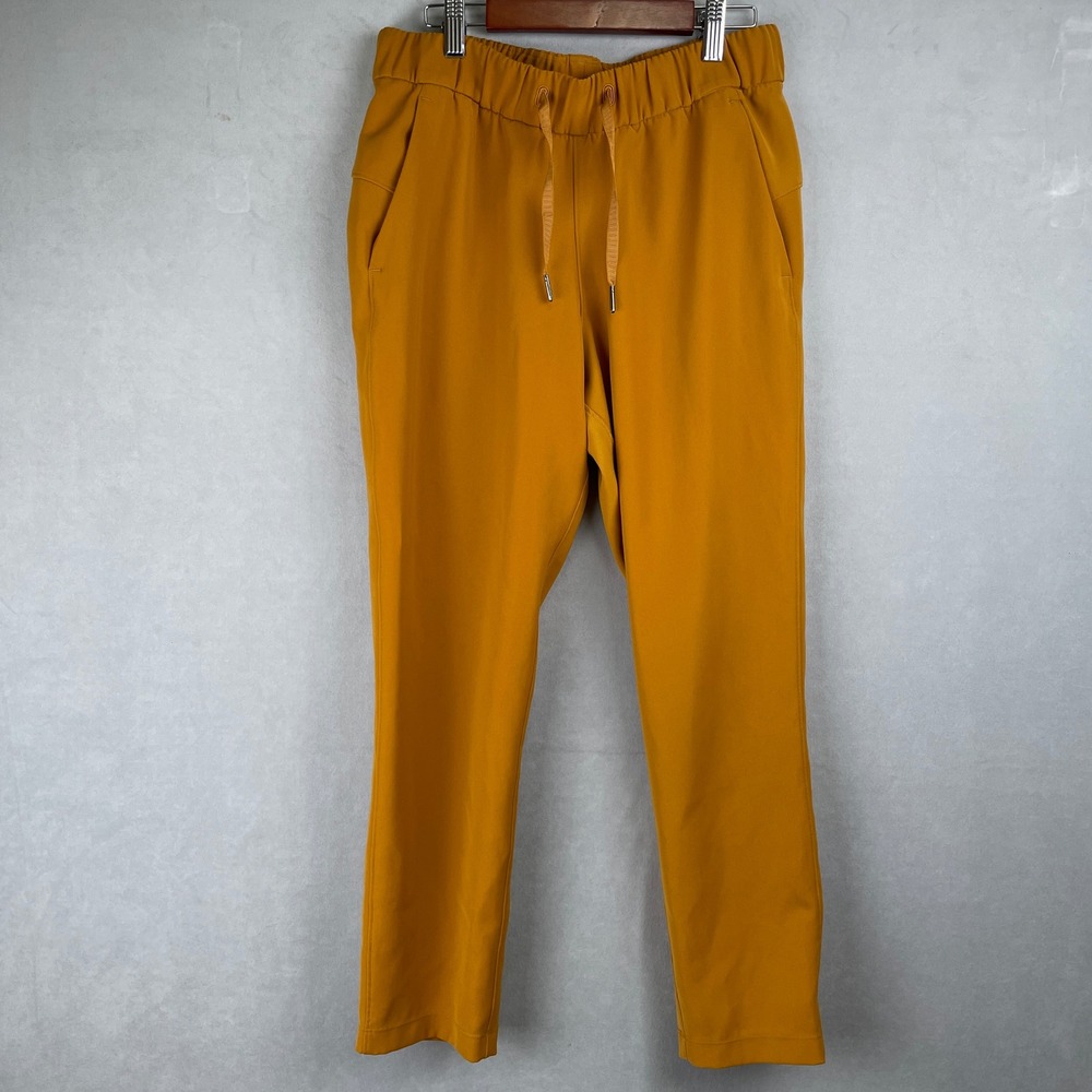 Lululemon On The Fly Mid Rise Woven Jogger Pants Mustard Yellow Athleisure Wmn 6